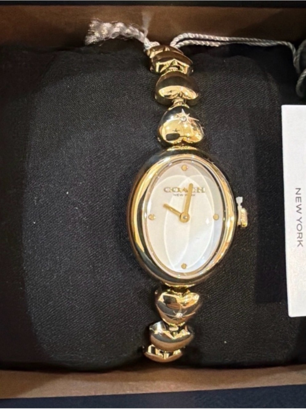 COACH Women's Gold Heart-Link Bracelet Watch - Gold - Picture 3 of 3